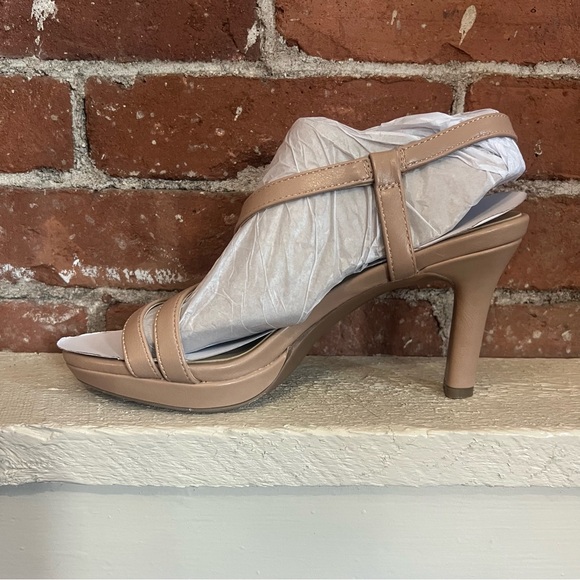 Strappy Nude Heeled Sandals | Naturalizer Brenta in Crème Brule - Picture 4 of 5